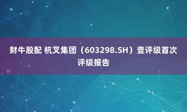 财牛股配 杭叉集团（603298.SH）壹评级首次评级报告