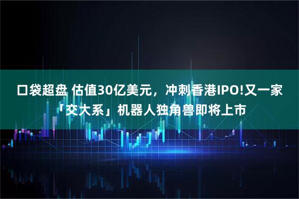 口袋超盘 估值30亿美元,冲刺香港IPO!又一家「交大系」机器人独角兽即将上市