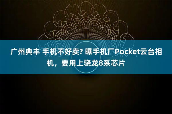 广州典丰 手机不好卖? 曝手机厂Pocket云台相机,要用上骁龙8系芯片