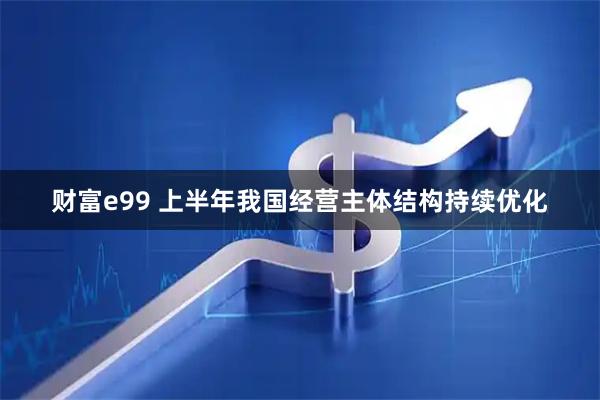财富e99 上半年我国经营主体结构持续优化